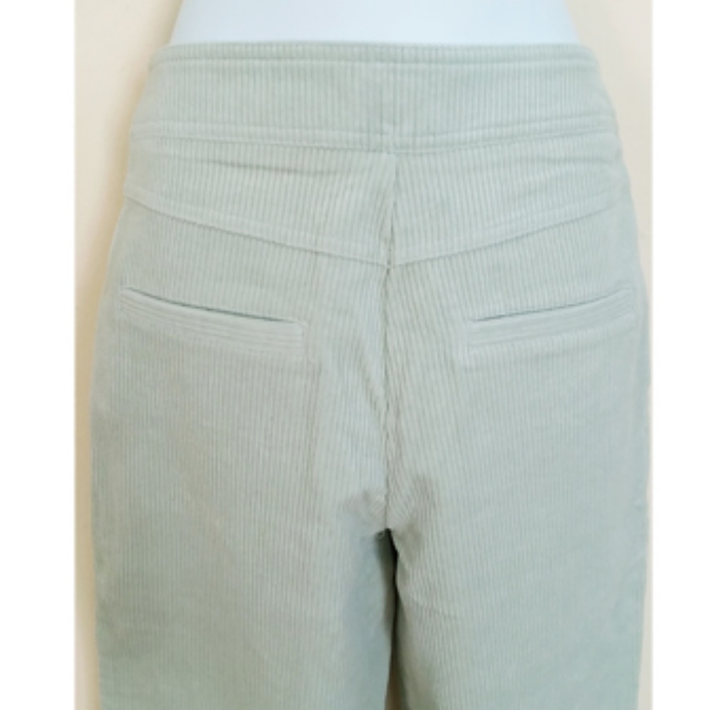 NEW WOMEN VELVET CROPPED WIDE GREEN PANTS JEANS XS - Picture 6 of 8